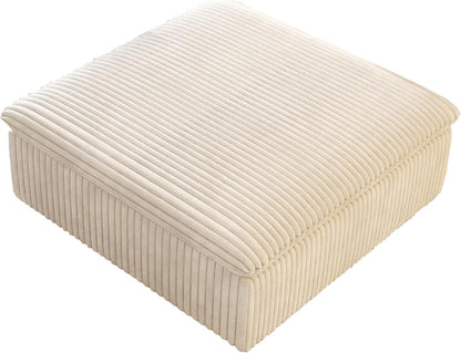 Modern Down Filled Sigle Middle Seat, Cloud Modular Sectional Sofa, Contemporary American Wide Deep Seat Couches for Living Room Apartment and Bedroom,No Assembly Required,White