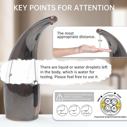 Automatic Liquid Soap Dispenser,300ML Touchless 4 Gear Adjustable, Countertop Electric Battery Operated Hand Soap Dispenser with Sensor for Bathroom,Kitchen,Office（Red Copper）