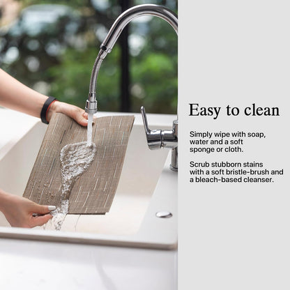 Placemats Set of 8 - Easy Clean Woven Vinyl Placemats for Dining Table, Indoor/Outdoor Place Mats, Washable PVC Table Mats （Light Brown）