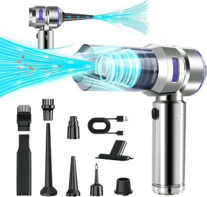 Car Vacuum Portable Cordless, 21000Pa Strong Suction Handheld Vacuum, 100W Auto Vac for Car Detailing, Home, RV Camping Use with 6000mAh Battery, Type-C Fast Charge & Blower Function