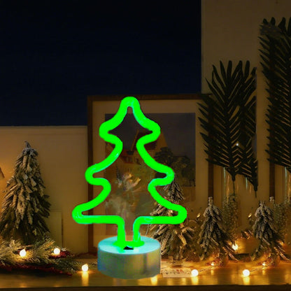 Christmas Tree Neon Light Signs for Bedroom Bedside Dorm Wall Decor,Neon Light up Christmas Decor LED Night Lights Table Ornaments Gifts for Kids Christmas Party,Battery Powered or USB Powered