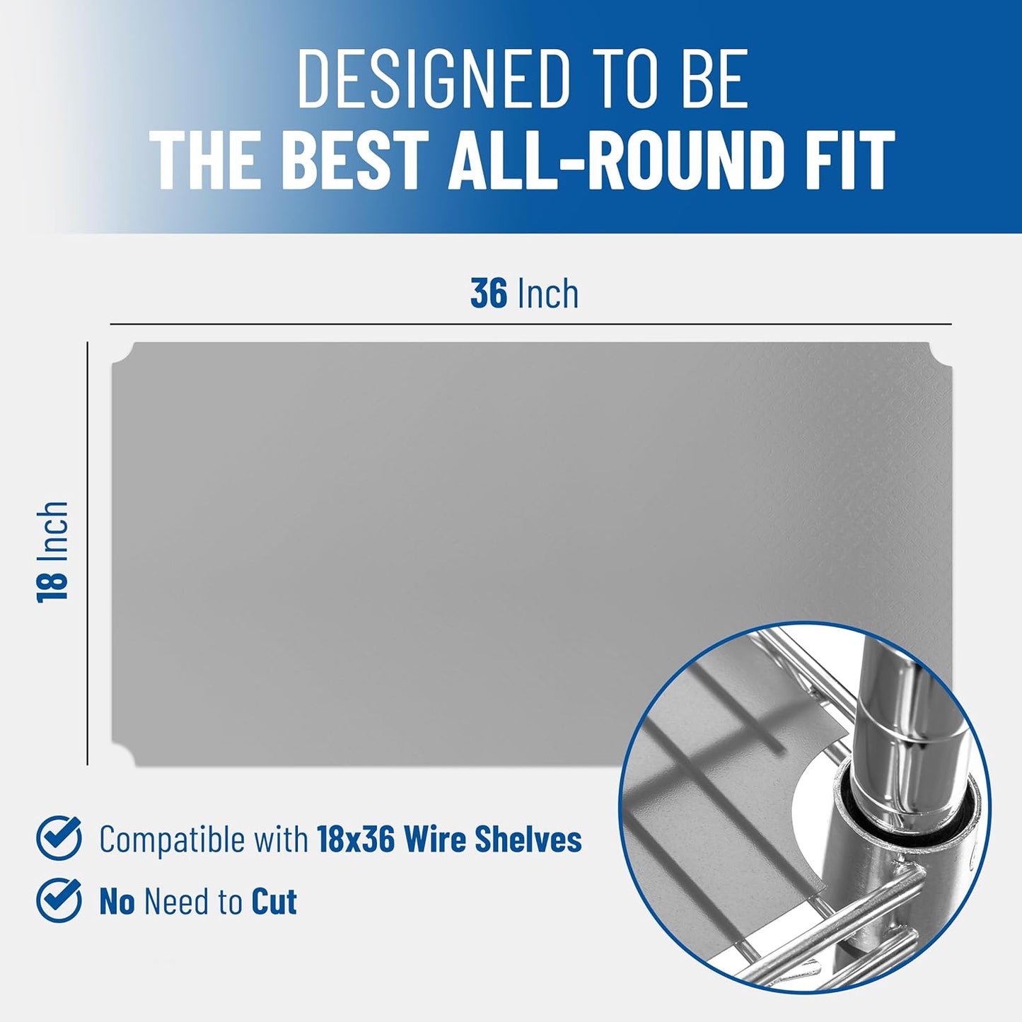 Sterling Shelf Liners Wire Rack Covers: Long-Lasting Shelf Liner Cover for Wire Shelving: Premium Cover Mats for Shelves in Pantry, Closet, etc: 18x36 Inch: Graphite, Set of 4