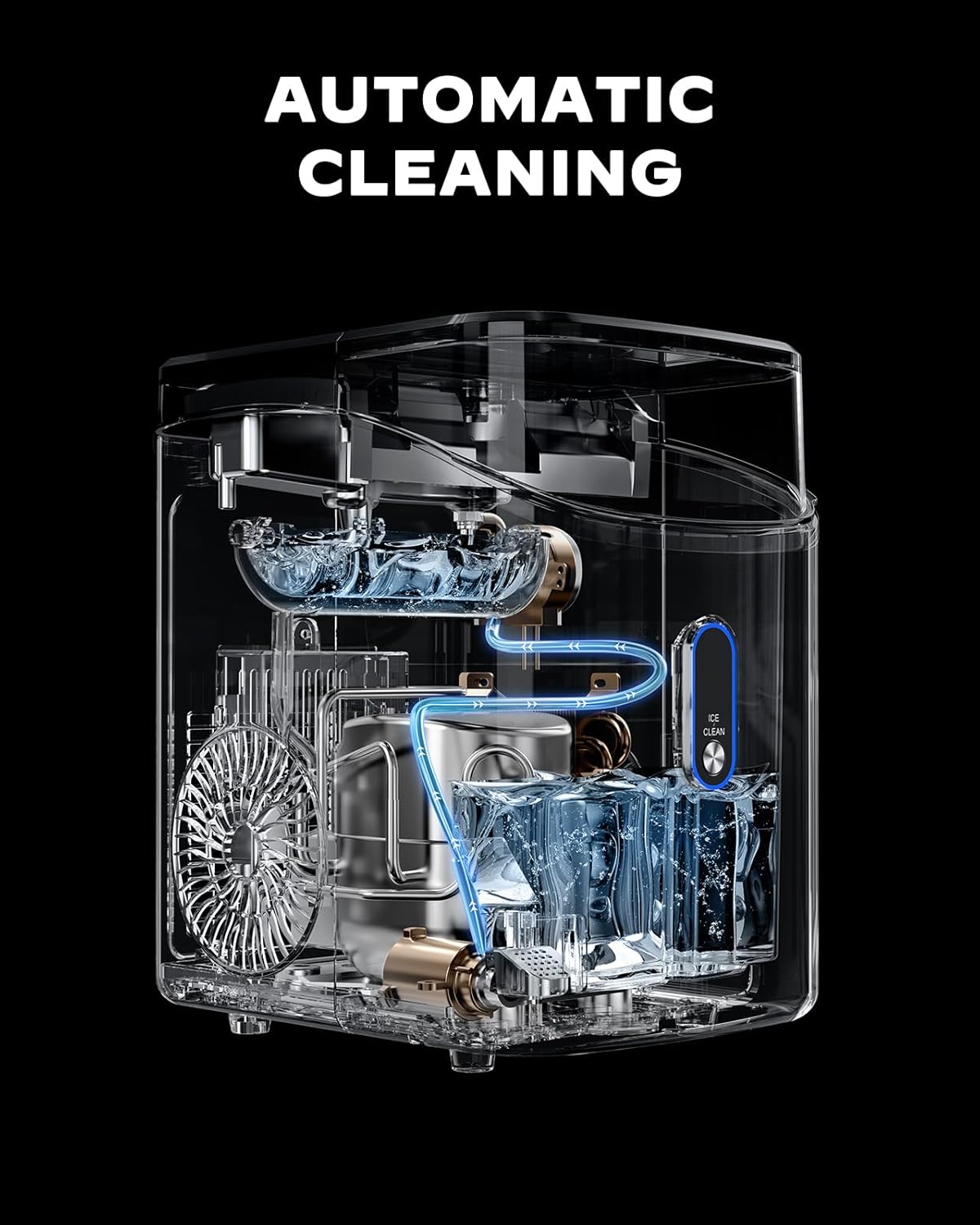 Silonn Nugget Ice Maker Countertop, Pebble Ice Maker with Soft Chewable Ice, Ready in 6 Mins, 34lbs Per Day, One-Click Operation Ice Machine with Self-Cleaning, for Home, Kitchen, Party, RV, Camping