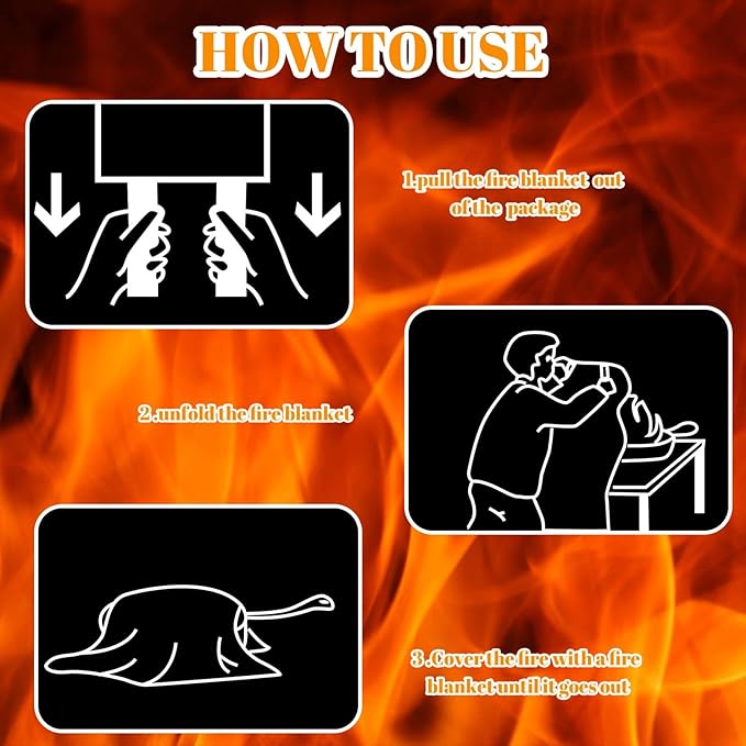 Jerify 36 Pcs Fire Blanket - Fiberglass Fire Emergency Flame Retardant Safety Fireproof Safety Suppression Cover Blanket for Kitchen, Home, Car and Office - 39 x 39 Inch (Red)