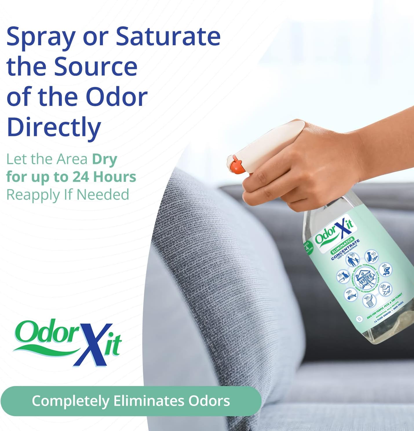 Concentrated Pet Urine Odor Eliminator, Ideal for Cat, Dog Poo and Urine Smell, Versatile & Natural Odor Neutralizer for Home and Outdoor Use, Deodorizer & Absorber, Concentrate, 16oz