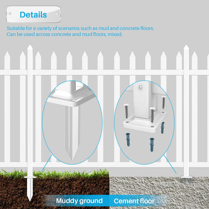 Patio 5 Sets Vinyl Picket Fence Panels 30" H x 84" W White PVC Decorative Fence for Front Yard Porch Patio Deck Pool Air Conditioner Fence Safety Dog Fence (34 Pickets, Straight)