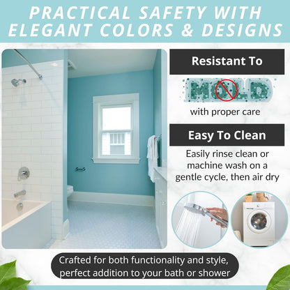 ENKOSI Bath Mat - Large Non Slip Bathtub & Shower Mat - Extra Long 40 x 16 Inch Bathroom Mats for Tub Nonslip Anti Slip Bathmats (40x16 Light Blue 1-Pack)