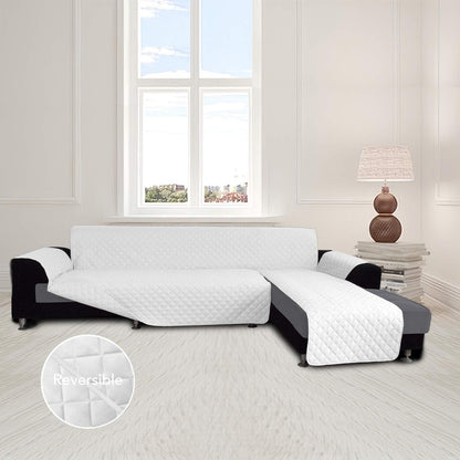 Easy-Going Sofa Slipcover L Shape Sofa Cover Sectional Couch Cover Furniture Protector Mat for Pets Dog Cat (Small, White/White)