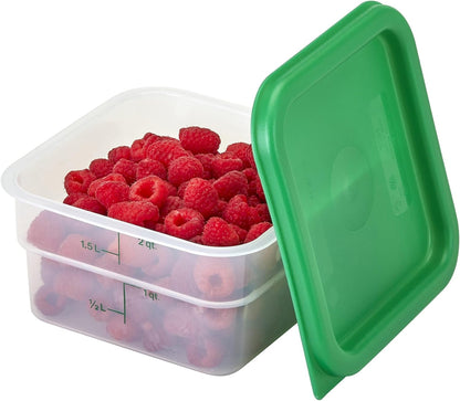 Cambro Food Storage Container - Classic Series Square - 2 QT (Quart) - Commercial Grade for Food Prep (Translucent)
