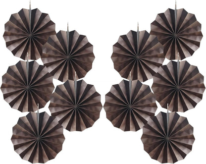 Coffee Party Decorations,Coffee Birthday Decorations,Party Events Accessories,Coffee Themed Party Decorations,Coffee Party,Friends Themed Party 8in Hanging Paper Fans 30 Color DIY Set(Coffee))