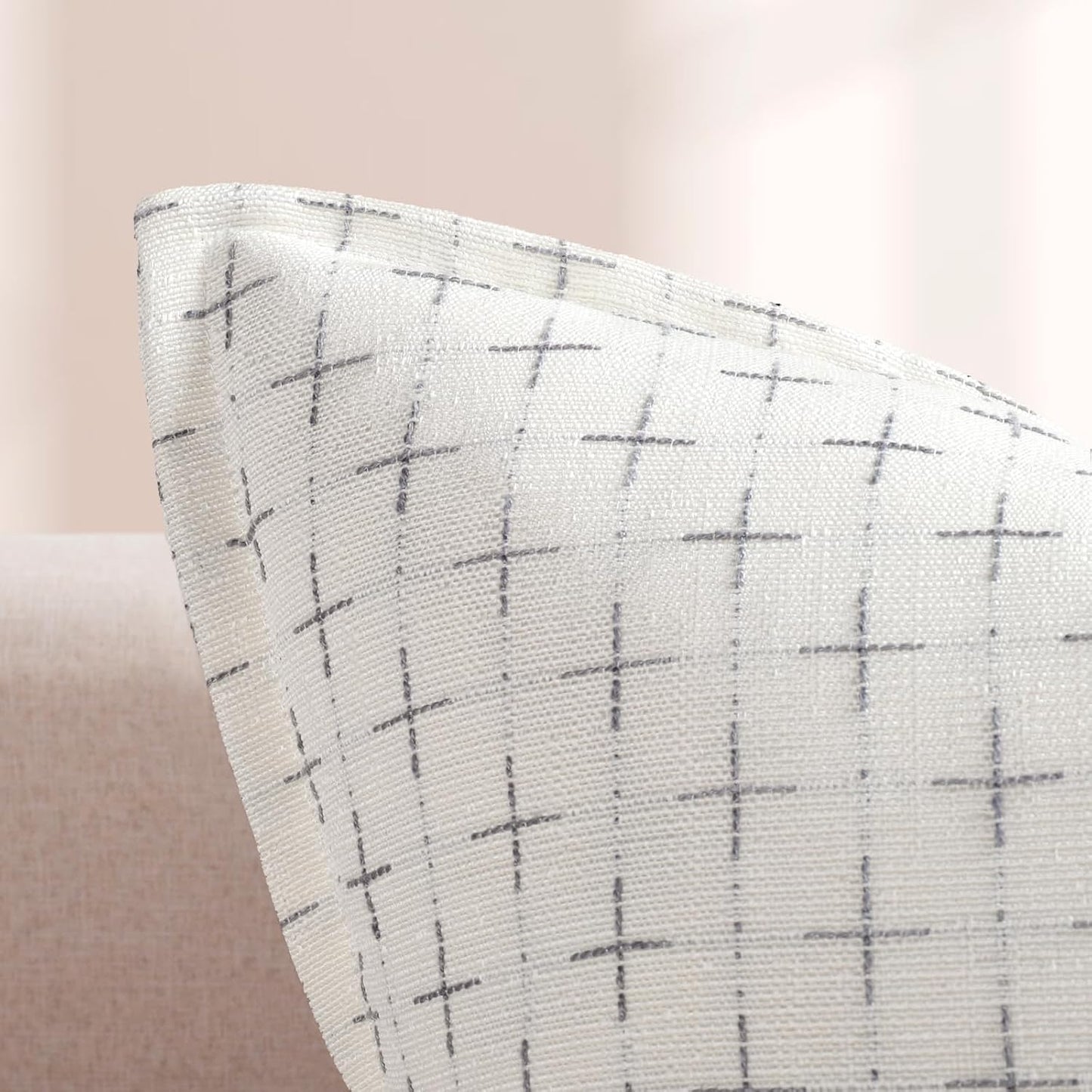 ZWJD Pillow Covers 18x18 Set of 2 Soft Polyester Textured Pillow Covers with Stylish Flange Edge Cozy Farmhouse Throw Pillows for Couch Bed Sofa Living Room