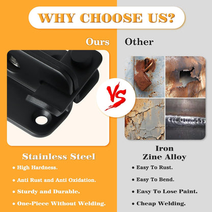 Alise Flip Latch Gate Latch Black,Shed Door Latch Barn Door Lock Shed Lock Shed Latch,Stainless Steel Locking Latches for Shed Barn Fence Chicken Dog Cage Window Cabinet Backyard Garage Doors,S-Size