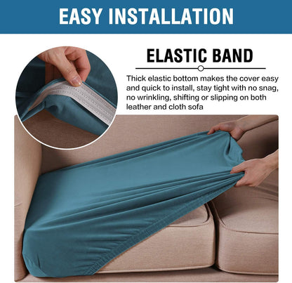 H.VERSAILTEX Velvet Stretch Couch Cushion Cover Plush Cushion Slipcover for Chair Cushion Furniture Protector Seat Cushion Sofa Cover (1 Piece Armchair Cushion Covers, Peacock Blue)