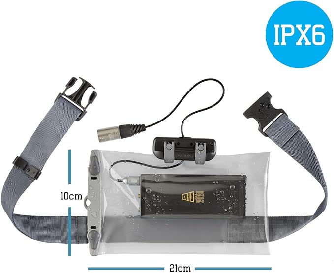 Aquapac Waterproof Case For Radio Microphone Large, 5 Year Warranty, Made in the UK, Professional Sound Engineer, For Wired Electronic Devices