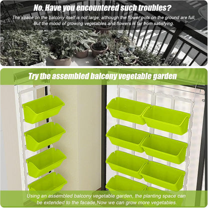 LOYALHEARTDY Vertical Garden Wall Planter Wall Mounted Planter 4-Tier Vertical Garden Planters for Growing Strawberries, Flowers, Vegetables, Herbs Indoor/Outdoor Decoration (Light Green)