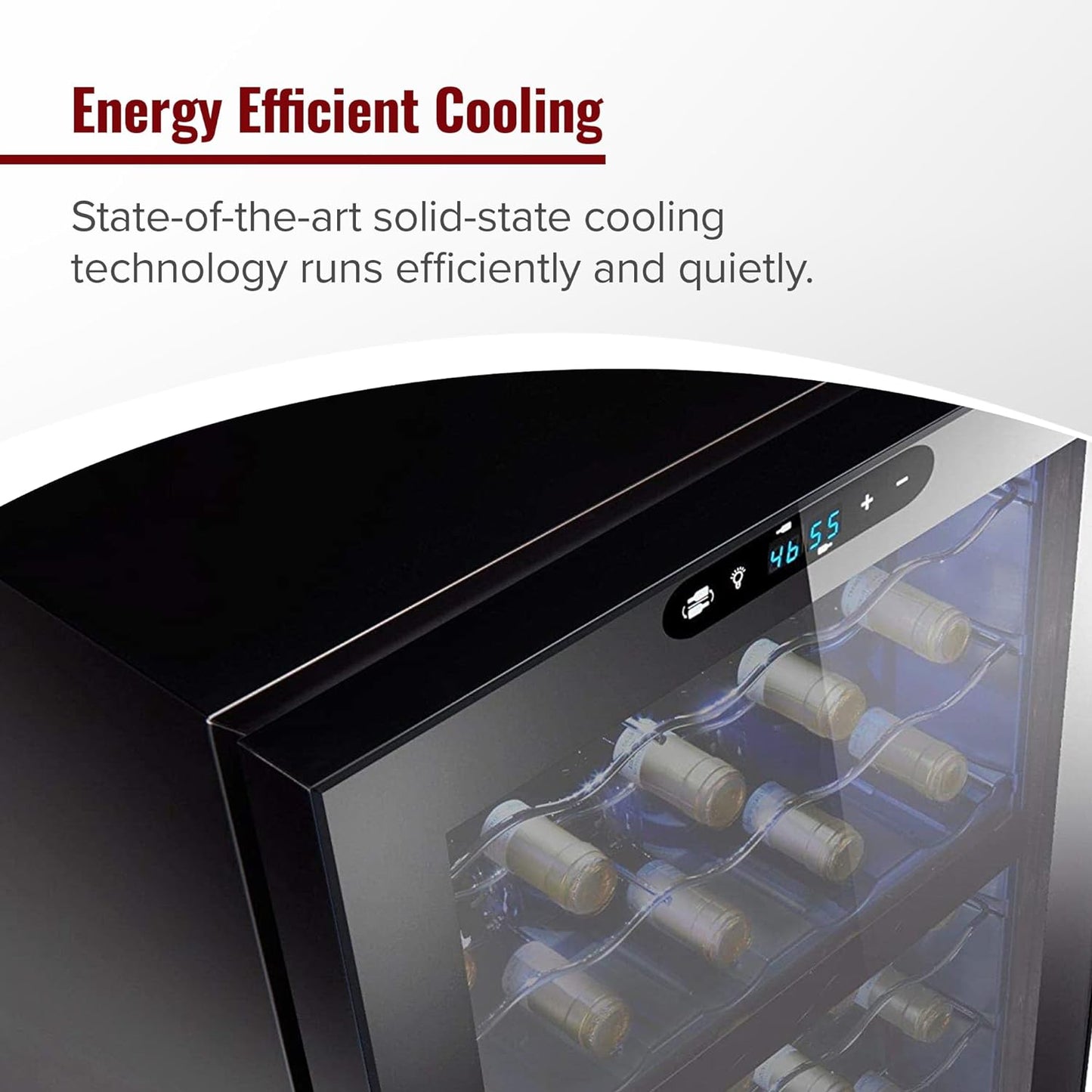 Wine Enthusiast 32-Bottle Dual Zone MAX Compressor Wine Cooler – Freestanding Mini Fridge with Digital Touchscreen, LED Display, Split Storage for Red & White Wines, Matte Black Refrigerator Home Bar