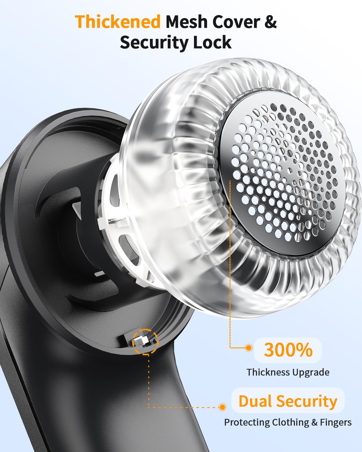 Fabric Shaver, Rechargeable Lint Shaver with Digital Display, Electric Portable Sweater Shaver with 6-Leaf Blades and Safety Lock, 3-Speeds Lint Remover to Remove Pilling for Clothes, Couch, Furniture