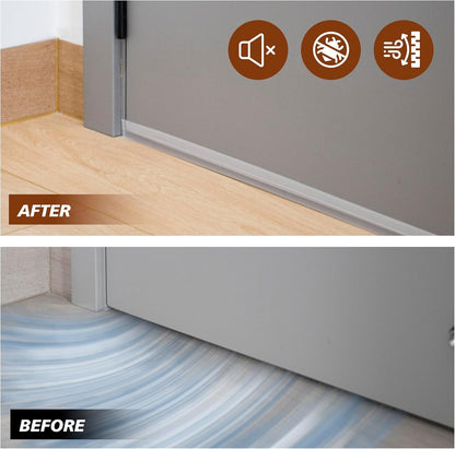 RECAPS 35mm 16.4 Feet Silicone Weather Stripping Door Seal, Transparent Under Door Gap Filler for Draft Stopper Adhesive Doors Windows and Shower Glass Gaps