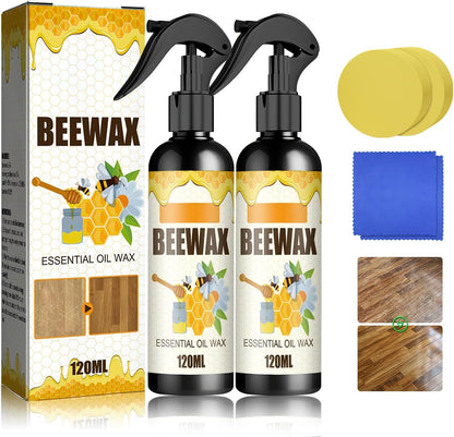 Natural Beeswax Spray Furniture Polish, Wood Cleaner, Wood Floor Polish - Beeswax Polish Spray Used to care for living rooms,kitchens,wood furniture floors (2PCS)