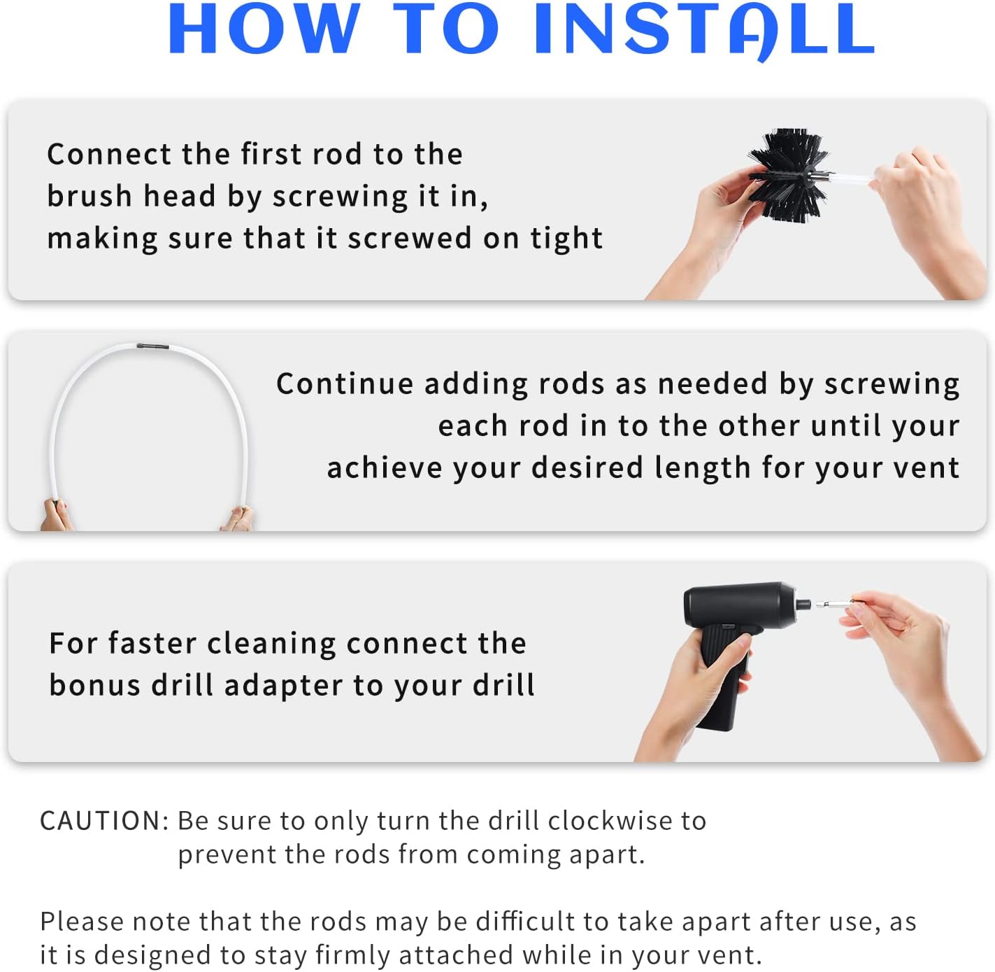 HOKLNUSE Dryer Vent Cleaner Kit Chimney Sweep Cleaning Tools Pellet Stove Cleaner Kit Air Dryer Duct Fireplace Brushes for Easy Lint Cleaning with 4" and 6" Brush Heads (Heavy Duty, 30Feet)