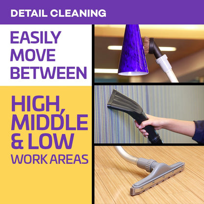 ProTeam Commercial Backpack Vacuum Cleaner, ProVac FS 6 Vacuum Backpack with HEPA Media Filtration and Residential Cleaning Service Kit, 6 Quart, Corded