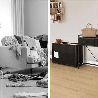 Rolling Laundry Sorter with wheels, Laundry Hamper 3 Section with shelf - 3 × 10.5 Gal (120L) Capacity, Laundry Basket with Drawers for Clothes-1 Storage Shelf, Laundry Organizer for Laundry Room