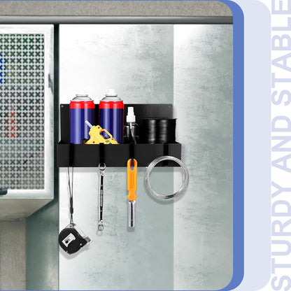 3 Pack Magnet Garage Organizer Magnetic Spice Rack for Refrigerator 20 lb Capacity Shelf Hanging Heavy Duty Magnetic Fridge Side for Organize Garage Tools(Black)