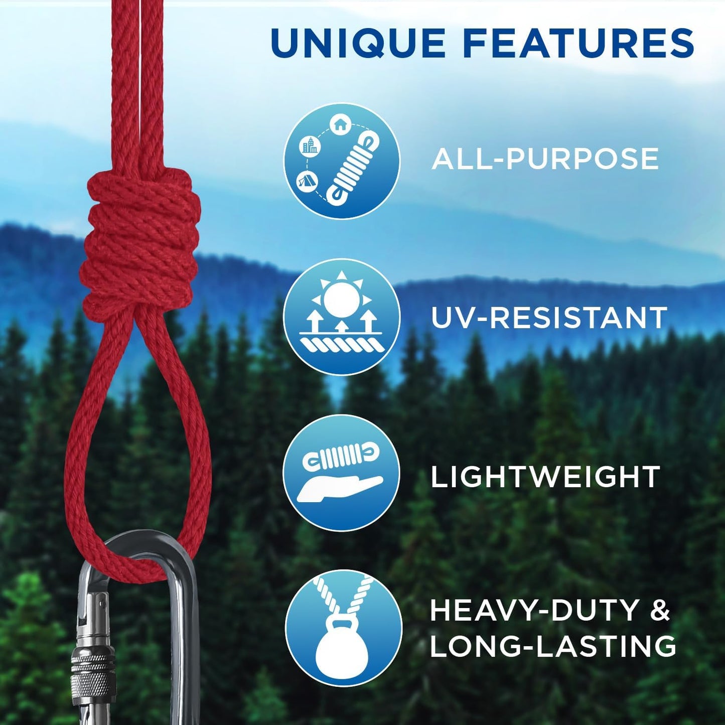 TECEUM Cotton Rope 3/16” (5 mm) – 100 FT – Strong All-Purpose Braided Rope – Natural Cotton – for Crafting, Сamping, Clothes Line, DIY, Indoor & Outdoor Use – Red