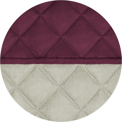 PureFit Reversible Quilted Sofa Cover, Water Resistant Slipcover Furniture Protector, Washable Couch Cover with Non Slip and Elastic Straps for Kids, Dogs, Pets (Oversized Loveseat, Wine/Beige)