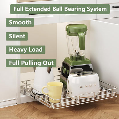 LOVMOR Pull Out Cabinet Organizer 25½" W x 21½" D, Kitchen Cabinet Pull Out Shelves Slide Out Storage