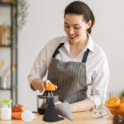 Kitchen Funnel Set, Food Grade Foldable Small and Large Funnel, Silicone Collapsible Funnels, Flexible Funnels for Kitchen Use Filling Bottles Liquid Powder Transfer Kitchen Gadgets Accessories, 4PCS