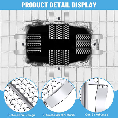Drywall Repair Clips, 8 Pack Stainless Steel Wall Patch Kit with 16 Screws for 1/2 Inch Sheetrock, Professional Drywall Hole Repair Solution for DIY Home Repair