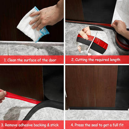 Silicone Weather Stripping, 2 inch (W) x 20 Ft (L) Door Draft Stopper, Window Seal Strip for Gaps of Door & Windows, Garage Door Under Bottom, Sealing Tape Shower Doors Sweep, White