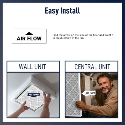 14x30x1 MERV 13 Air Filters, 2-Pack – Actual Size 13.7" x 29.7" x 0.75" – High-Efficiency Pleated Filter for HVAC, AC & Furnace Systems – Advanced Filtration for Cleaner Air