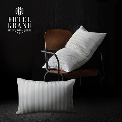 Hotel Grand Softy-Around Feather Down Pillows King Size Set of 2 Packs White Strip 100% Cotton Fabric Bed Pillows for All Position Sleepers,36"x20"/2 Packs