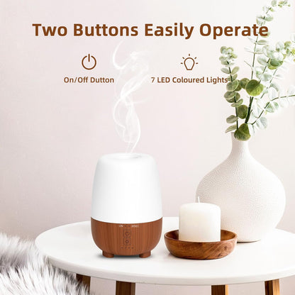 150ML Rechargeable Battery Operated Essential Oil Diffuser, Portable Cordless Aromatherapy Diffuser,7-Hour Runtime with 7 LED Color Changing Lightsfor Home,Office,Outdoor