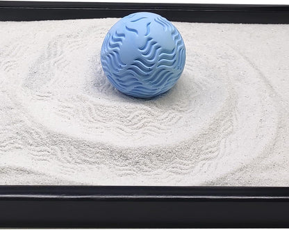 Japanese Zen Garden Kit for Desk with 3 Sand Spheres, Zen Decor with Wooden Tray and Natural Rake Torii Gate Ornament for Home & Office, Desktop Sandbox for Relaxation and Meditation