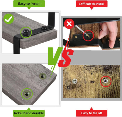 YINMIT Wooden Display Riser Stand, Tiered Perfume and Cologne Organizer Stand, 4 Tier Spice Rack Organizer, Rustic Display Shelf for Candles (4 Tier,Grey)