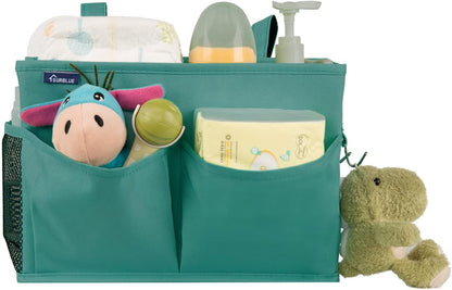 Surblue Caddy Hanging Organizer Bedside Storage Bag for Bunk and Hospital Beds, Teal, Small