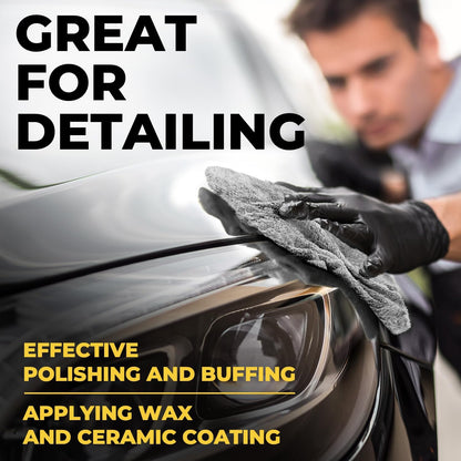 Edgeless Microfiber Towels for Cars – 6pk (12”x12”) - 540 GSM - Super Soft Detailing & Buffing – Scratch-Free & Absorbent Microfiber Cleaning Cloths for Car Polishing