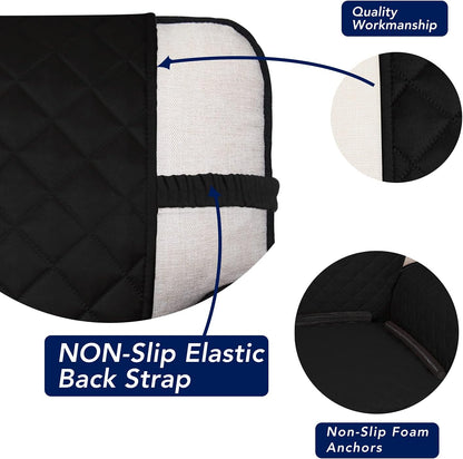 PureFit Reversible Quilted Sofa Cover, Water Resistant Slipcover Furniture Protector, Washable Couch Cover with Non Slip and Elastic Straps for Kids, Pets (Chair, Black/Black)