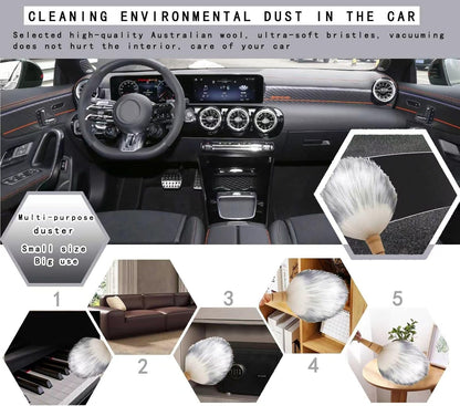 Car Interior Dusting Brush Auto Dust Sweeping Soft Brush Automotive Mini Duster Interior Cleaning Brush for Car Air Vent,Dash,Seat Microfiber Sweep Detailing Brushes Dust Removal Tools 3PCS