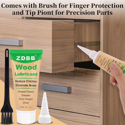 Wood Drawer Wax Lubricant Paste Door-Ease Lubricant Wear-Resistant Eliminate Sticking Noise Loosen Drawer Slide Grease for Wood Furniture, Window Track, Sliding Glass Doors, Hinges, 1 oz 1-Pack