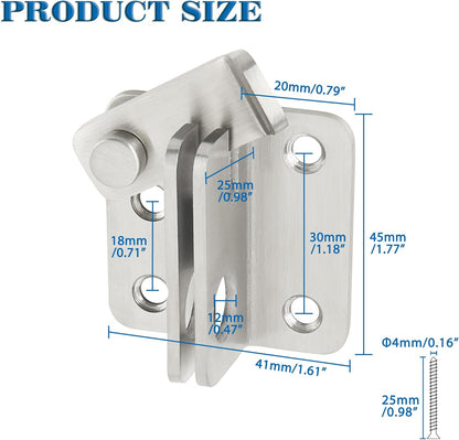 Alise Flip Latch,Gate Latches Slide Bolt Latch Safety Door Lock Catch for Barn Cabinet Pet Cage Fence Bathroom Garage Window,Heavy Duty SUS304 Stainless Steel Gate Hardware Locks,Brushed MS5007