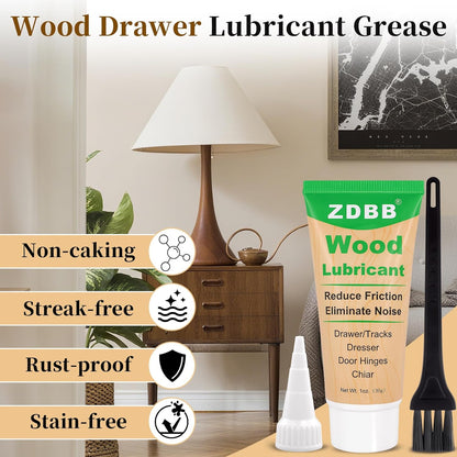 Wood Drawer Wax Lubricant Paste Door-Ease Lubricant Wear-Resistant Eliminate Sticking Noise Loosen Drawer Slide Grease for Wood Furniture, Window Track, Sliding Glass Doors, Hinges, 1 oz 1-Pack