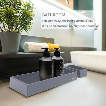 Bamboo Drawer Organizer - Kitchen Utensil Organizer Silverware Tray Cutlery Holder，Office Desk Supplies and Accessories,8.9 * 3 * 2.6,Grey