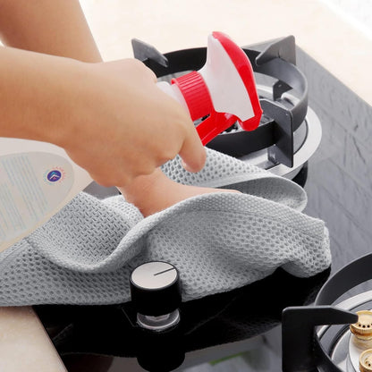 Homaxy 100% Cotton Waffle Weave Kitchen Dish Towels, Ultra Soft Absorbent Quick Drying Cleaning Towel, 13 x 28 Inches, 12-Pack, Light Gray