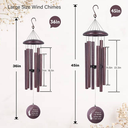 ASTARIN 36" Large Deep Tone Personalized Sympathy Wind Chimes, Memorial Wind Chime for Loss of Mother Father Loved One, Angel's Feather Bereavement Gifts Decor Outdoor Patio Garden(Produced in USA)