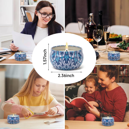 3 Pack Scented Candles Gift, 2.5 oz Aromatherapy Candles for Home Scented, Natural Soy Candles Stress Relief Gift for Women, Portable Small Jar Candles Set Gifts for Mother's Day, Birthday