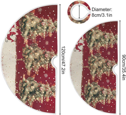 Christmas Tree Skirt, 36 Inch Christmas Trees Reindeer Xmas Tree Skirt for Christmas New Year Party Decorations Christmas Tree Mat